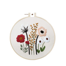 Load image into Gallery viewer, Botanical Wild Flowers Hand Embroidery Kit 20cm