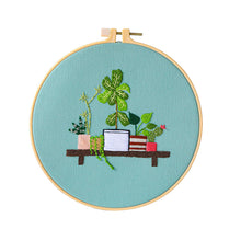 Load image into Gallery viewer, Beginners Hanging Plants Hand Embroidery DIY Kit 20cm