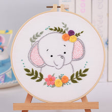 Load image into Gallery viewer, Cute Animals Morden Hand Embroidery Kit 20cm