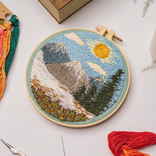 Load image into Gallery viewer, Beginners Thread Painting Landscape Hand Embroidery DIY Kit 20cm