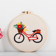 Load image into Gallery viewer, Cute Bicycles Hand Embroidery DIY Kit 20cm