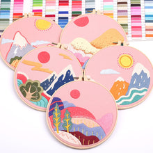 Load image into Gallery viewer, Abstract Landscape DIY Hand Embroidery Kit 20cm