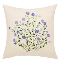Load image into Gallery viewer, Flower Bouquet Linen Cushion Cover DIY Embroidery Kit