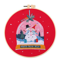 Load image into Gallery viewer, Christmas Snow Globes DIY Hand Embroidery Kit 20cm