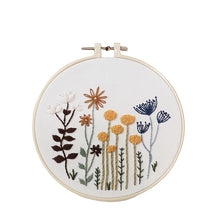 Load image into Gallery viewer, Botanical Wild Flowers Hand Embroidery Kit 20cm
