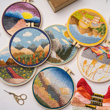 Load image into Gallery viewer, Beginners Thread Painting Landscape Hand Embroidery DIY Kit 20cm