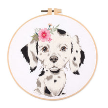 Load image into Gallery viewer, Puppy Pet Portait DIY Hand Embroidery Kit 20cm