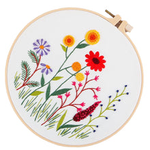 Load image into Gallery viewer, Beginners Wild Flowers Hand Embroidery DIY Kit 20cm
