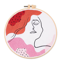 Load image into Gallery viewer, Modern Abstract Woman DIY Hand Embroidery Kit 20cm