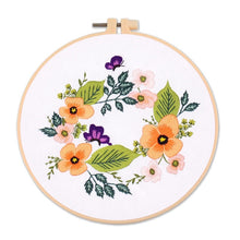 Load image into Gallery viewer, Garden Flowers DIY Hand Embroidery Kit 20cm