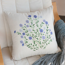 Load image into Gallery viewer, Flower Bouquet Linen Cushion Cover DIY Embroidery Kit