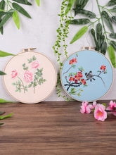 Load image into Gallery viewer, Flowers & Birds Hand Embroidery Full Kit