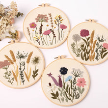 Load image into Gallery viewer, Botanical Wild Flowers Hand Embroidery Kit 20cm