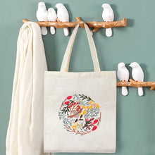 Load image into Gallery viewer, Morden Floral Tote Canvas Bag Hand Embroidery Kit
