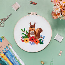 Load image into Gallery viewer, Cute Animals Hand Embroidery DIY Kit 20cm