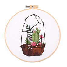 Load image into Gallery viewer, Plants in Bottle DIY Hand Embroidery Kit 20cm