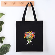 Load image into Gallery viewer, Morden Floral Tote Canvas Bag Hand Embroidery Kit