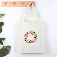 Load image into Gallery viewer, Morden Floral Tote Canvas Bag Hand Embroidery Kit