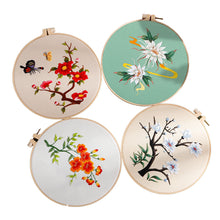 Load image into Gallery viewer, Thread Painting Flowers Hand Embroidery DIY Kit 20cm