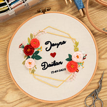 Load image into Gallery viewer, DIY Your Name Floral Hand Embroidery Kit 20cm