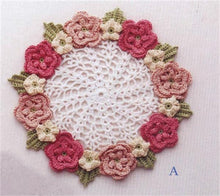Load image into Gallery viewer, 2 Multicolored Flower Lace Crochet Doily Pattern Instant Download English Tutorial Instruction