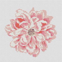 Charger l'image dans la galerie, Pink Peony Cross Stitch Pattern, Modern Flower Embroidery PDF Instant Download,