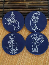 Load image into Gallery viewer, 4 Pcs Set Coaster Buddha's Hand Beginner DIY Embroidery Kit