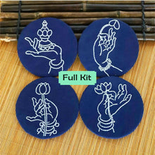 Load image into Gallery viewer, 4 Pcs Set Coaster Buddha's Hand Beginner DIY Embroidery Kit