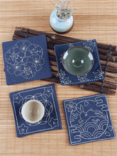 Load image into Gallery viewer, 4 Pcs Set Coaster Beginners DIY Embroidery Kit with Hoop