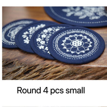 Load image into Gallery viewer, 5 Pcs Set White Floral Coaster Beginner DIY Embroidery Kit Printed with Hoop