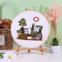 Charger l&#39;image dans la galerie, Cute Cats &amp; Plants Hand Embroidery DIY Kit 20cm
