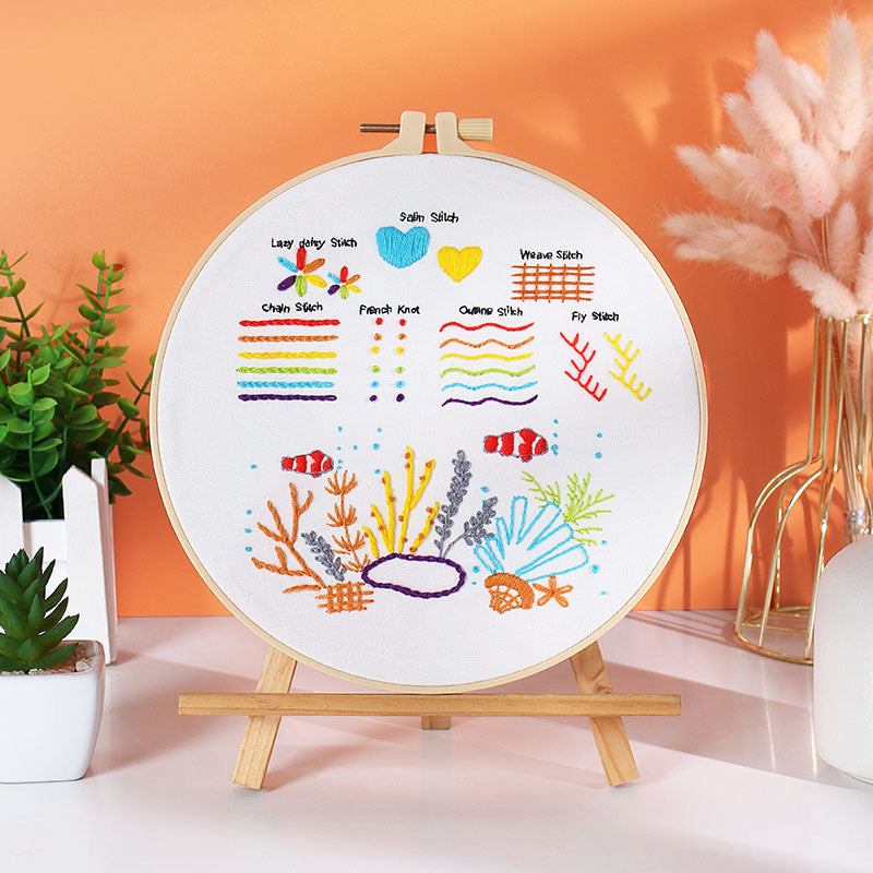 Beginners Stitches Learning Hand Embroidery DIY Kit 20cm