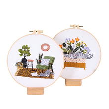 Load image into Gallery viewer, Cute Cats At Home Hand Embroidery DIY Kit 20cm
