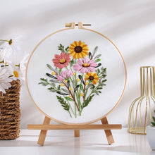 Load image into Gallery viewer, New Flower Bouquets Hand Embroidery DIY Kit 20cm
