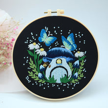 Charger l&#39;image dans la galerie, Cute Mushroom Fairy House  Hand Embroidery DIY Kit 20cm
