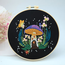 Load image into Gallery viewer, Cute Mushroom Fairy House  Hand Embroidery DIY Kit 20cm
