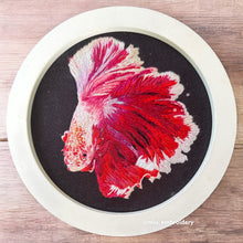 Charger l&#39;image dans la galerie, Original Thread Painting - Beta Fish - Embroidery size 7”(Framed)
