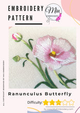 Cargar imagen en el visor de la galería, Pink Flower PDF Embroidery Pattern  + Video Tutorial
