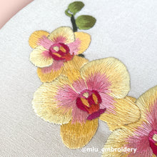 Load image into Gallery viewer, Yellow Orchid PDF Embroidery Pattern  + Video Tutorial

