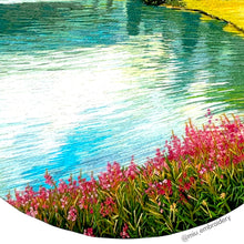 Cargar imagen en el visor de la galería, Original Thread Painting - Lake - Embroidery size 7”(Framed)
