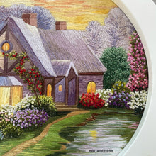 Charger l&#39;image dans la galerie, Original Thread Painting - Garden House - Embroidery size 7”(Framed)
