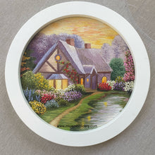 Charger l&#39;image dans la galerie, Original Thread Painting - Garden House - Embroidery size 7”(Framed)
