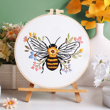 Load image into Gallery viewer, Floral Bee Hand Embroidery DIY Kit 20cm
