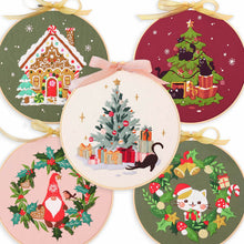 Cargar imagen en el visor de la galería, Merry Christmas Hand Embroidery DIY Kit 20cm
