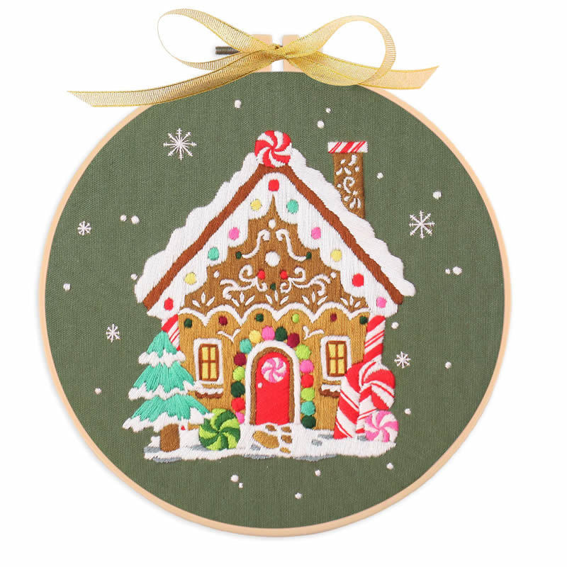 Merry Christmas Hand Embroidery DIY Kit 20cm