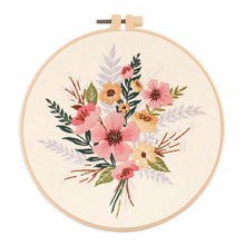 Load image into Gallery viewer, Floral Bouquet Hand Embroidery DIY Kit 20cm
