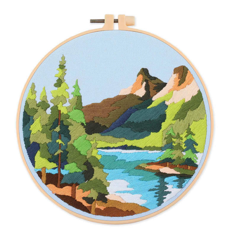 Landscapes Countryside Nature Hand Embroidery DIY Kit 20cm