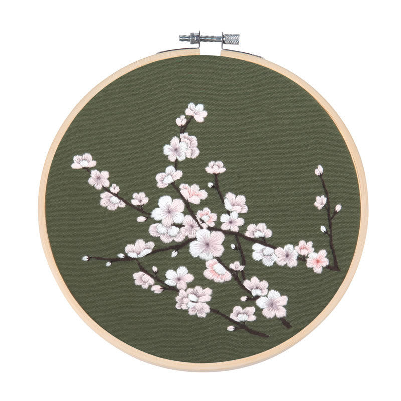 Minimalist Elegant Flowers Hand Embroidery DIY Kit 20cm