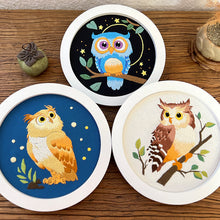 Load image into Gallery viewer, Cute Owl Bird Hand Embroidery DIY Kit 20cm
