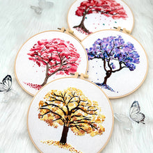 Charger l&#39;image dans la galerie, Vibrant Colorful Tree Hand Embroidery DIY Kit 20cm
